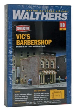 Walthers Cornerstone Vic's Barber Shop Kit - HO Scale
