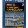 Walthers Cornerstone Wayne Bros. Ford Dealership Kit - HO Scale -Model Haven Shop 09330000003483 pkg
