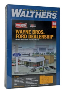 Walthers Cornerstone Wayne Bros. Ford Dealership Kit - HO Scale