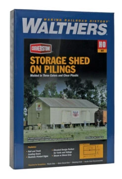Walthers Cornerstone Storage Shed On Pilings Kit - HO Scale