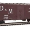Walthers 40' AAR Modified 1937 Boxcar - Ready To Run -- Detroit & Mackinac #2862 (Boxcar Red, White; Large D&M) HO Scale -Model Haven Shop 40 aar modified 1937 boxcar ready to run 910 2713 big