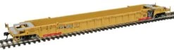 WalthersMainline 53' 3-Unit NSC Well Car - Ready To Run -- Trailer-Train #620150 (yellow, Black, Red; Moving Forward Logo) - HO Scale
