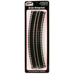 Atlas Model Railroad Co. Code 100 Curved Snap-Track(R) Nickel-Silver Rail -- 18" Radius (Black Ties) Pkg(6)