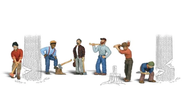 Woodand Scenics Lumberjacks - HO Scale 3 Woodand Scenics Lumberjacks - HO Scale
