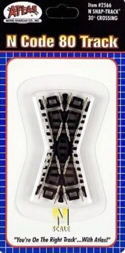 Atlas Model Railroad Co. Crossings W/Black Ties -- 30 Degrees
