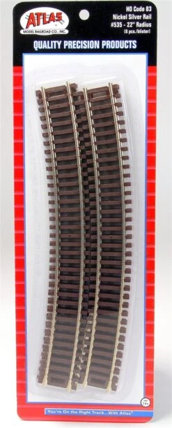 Atlas Model Railroad Co. Code 83 Curved Snap Track -- 22" Radius Pkg(6)