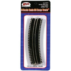 Atlas Model Railroad Co. Curved Snap-Track(R) -- 9-3/4" Radius, Black Ties Pkg(6)