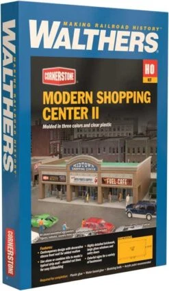 Walthers Cornerstone Modern Shopping Center II Kit - HO Scale