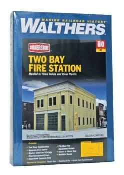 Walthers Cornerstone Two-Bay Fire Station Kiy - HO Scale