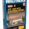 Walthers Cornerstone UPS(R) Hub With Customer Center Kit - HO Scale -Model Haven Shop upsr hub with customer center 933 4110 pkg big